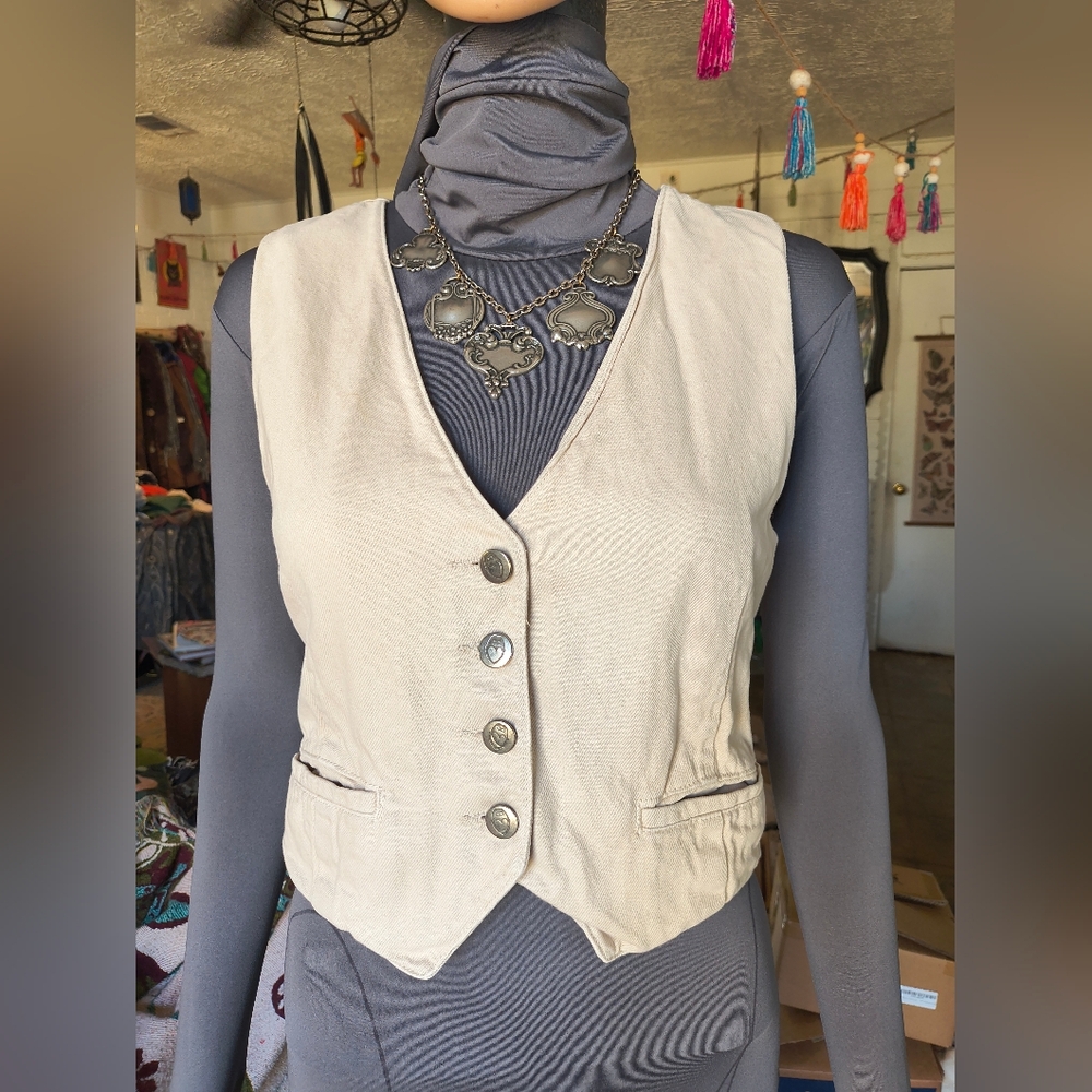 Nasty Gal Cream Western Vest